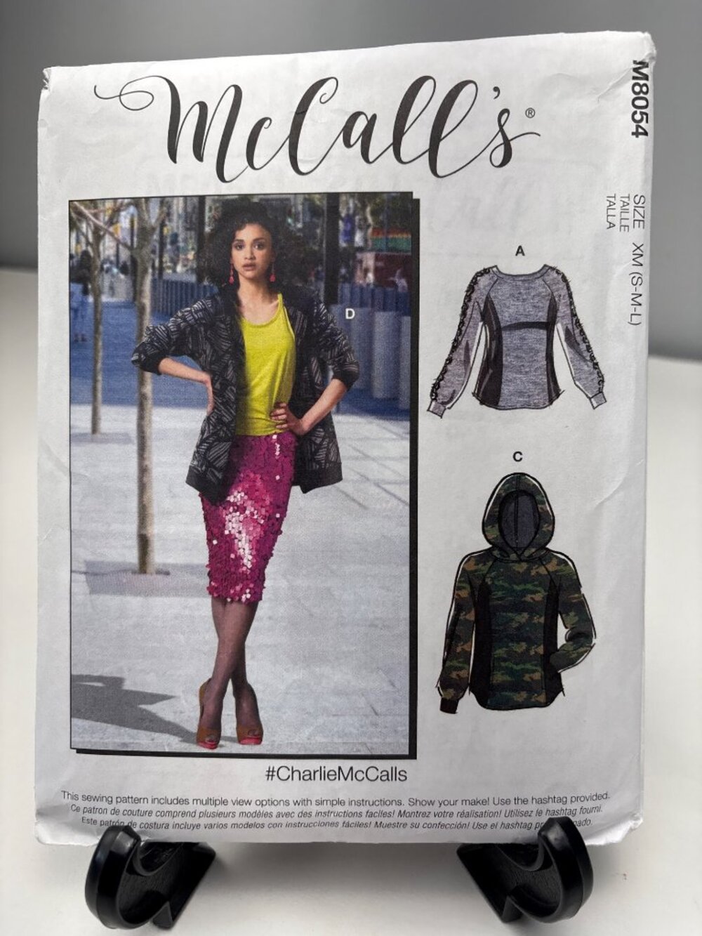 McCalls M8054 Sewing Pattern Misses Tops Jacket Size Small Meduim Large Uncut
